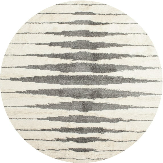 Ahgly Company Machine Washable Indoor Round Contemporary Sage Green Area Rugs, 5' Round