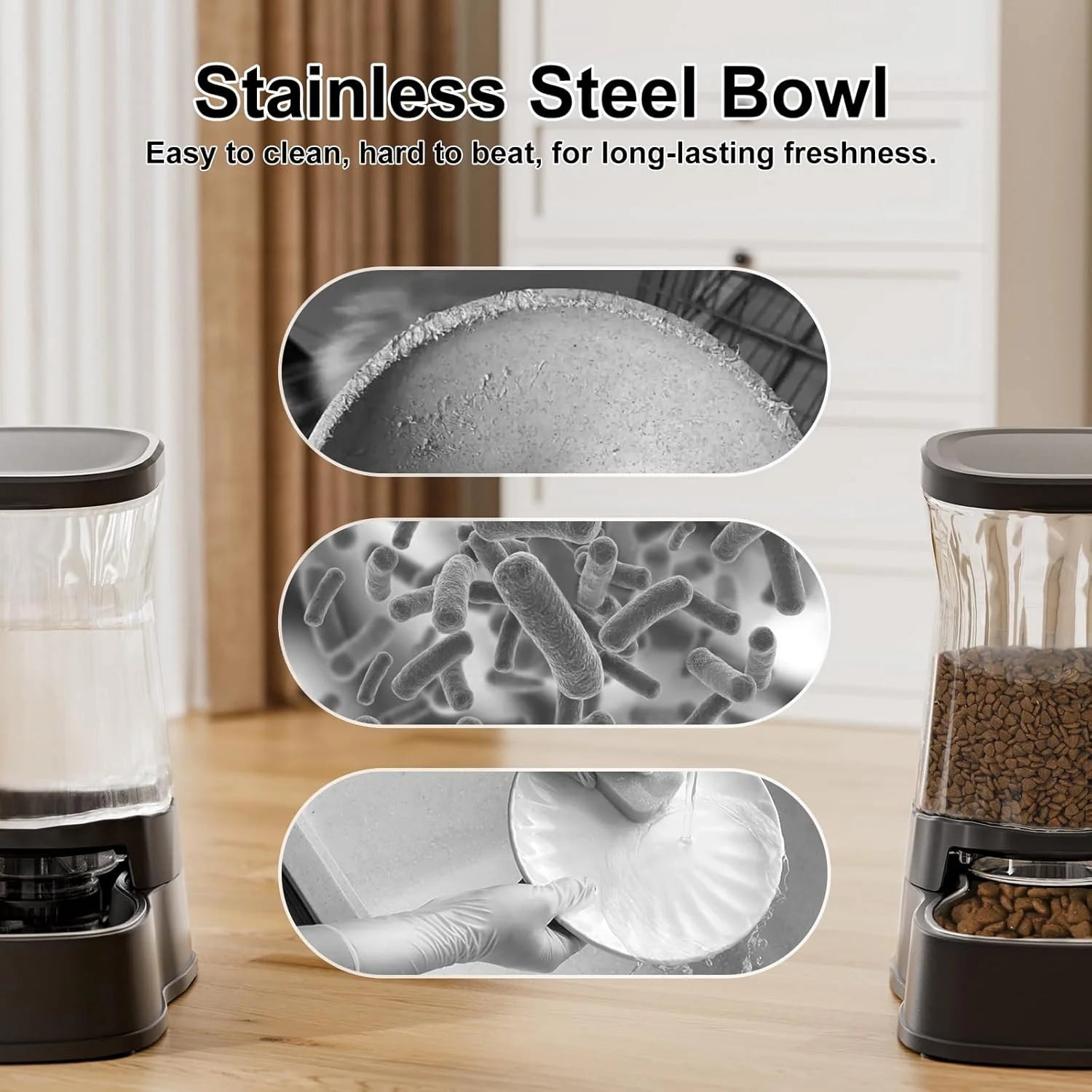 Nomipaw Automatic Cat Feeder and Food Dispenser Gravity Pet Feeder Cat Dog Bowls for Water and Food 2Pcs