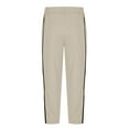 thumbnail image 4 of ZQUUVOU Mens Athletic Pants Solid-Color Loose Casual Pocket Drawstring Elastic-Waist Full Length Pants Beige, 4 of 6
