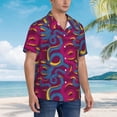 thumbnail image 5 of Balery Colorful Snake Print Men's Hawaiian Shirts Short Sleeve Beach Shirt Relaxed Fit Vacation Button Down Shirts-Large, 5 of 9