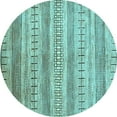 thumbnail image 1 of Ahgly Company Indoor Round Abstract Light Blue Contemporary Area Rugs, 3' Round, 1 of 4