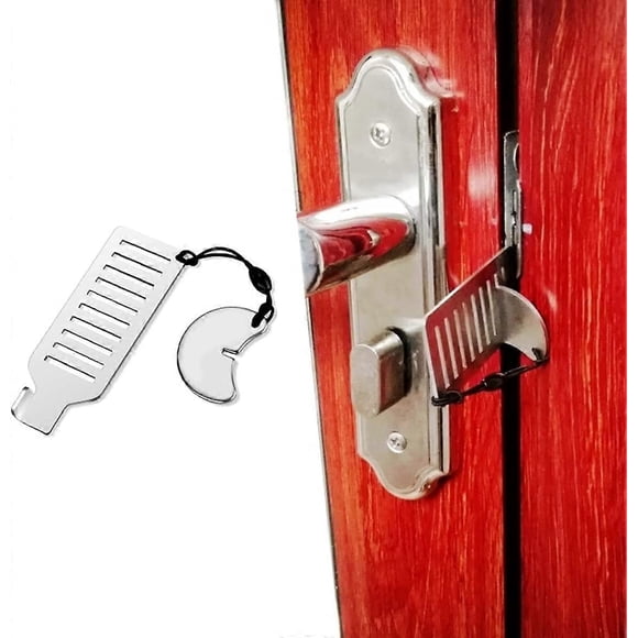 Portable Door Lock Solid Travel Lock Heavy Duty Lock Punch-Free Security Lock for Apartment/Travel/Hotel/School/Motel/Home