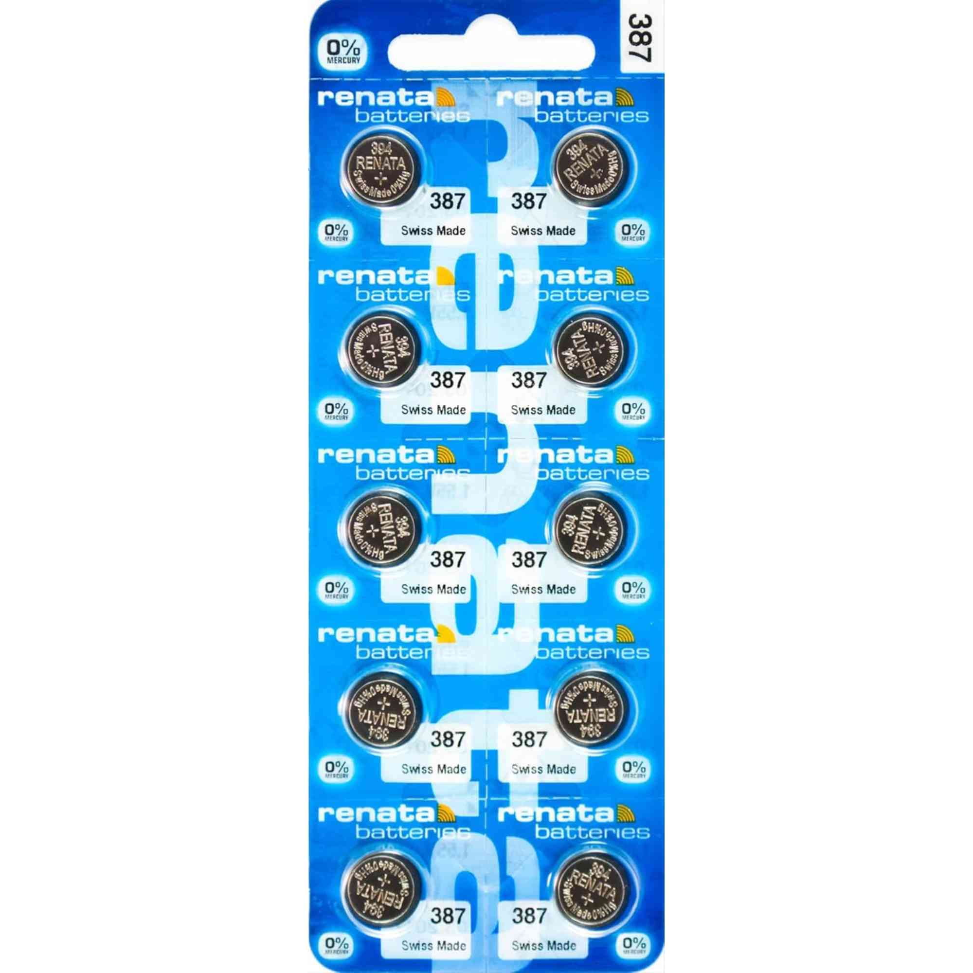 10 x Renata 387S Silver Oxide Watch Battery - Equals 394 With Spacer Ring  Silver - Walmart.ca