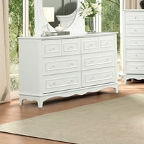 Furniture of America Marston Traditional 6-Drawer Solid Wood Bedroom Double Dresser, White