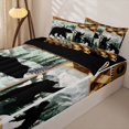 thumbnail image 3 of Castle Fairy Rustic Jungle Deer Zipper Twin Comforter Sets with Fitted Sheet and 2 Pillowcases,Woodland Animal Maple Leaves Zipper Bedding Set,Brown Orange Cream,Black Reversible,4-Piece, 3 of 6