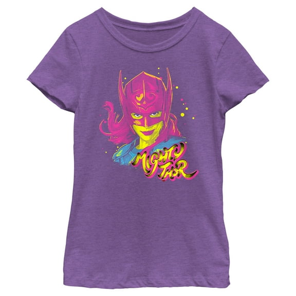 Girl's Marvel: Thor: Love and Thunder Jane Foster Pink Portrait Graphic Tee Purple Berry X Large