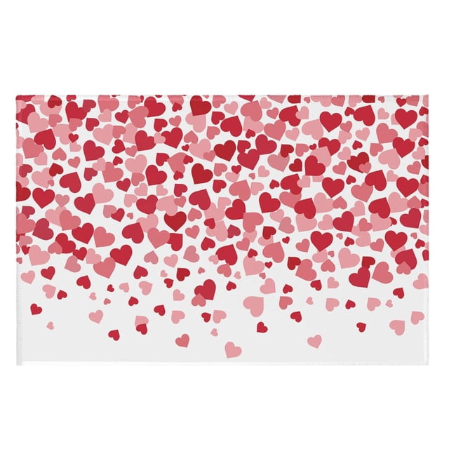 TIELUTT Valentines Day Area Rug Red Heart Valentine Small Entryway Rugs Non Indoor Outdoor Blanket for Sofa Living Room Blankets for Women Small Rugs for Classroom Linen Blanket Throw Fuzzy Soft Blan