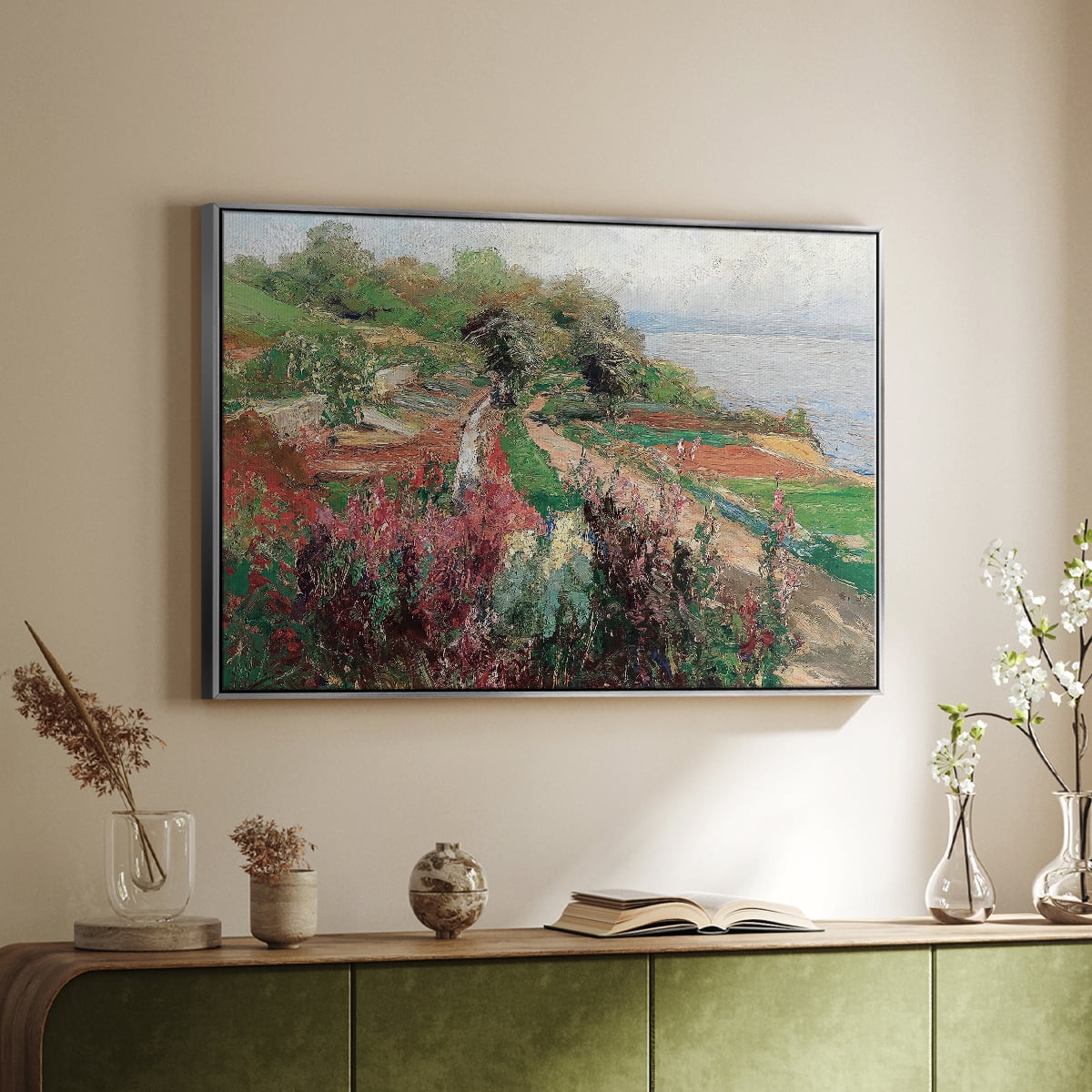Vintage Landscape-CCXXXIX By Wexford Home Framed in Silver Wood Gallery Wrapped Canvas 17 in. x 25 in.