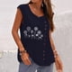 thumbnail image 2 of Mujer Verano Casual Sin mangas Botón Chaleco Cuello redondo Blusa suelta Active Top Mujer Fridja  gh2473, 2 of 4