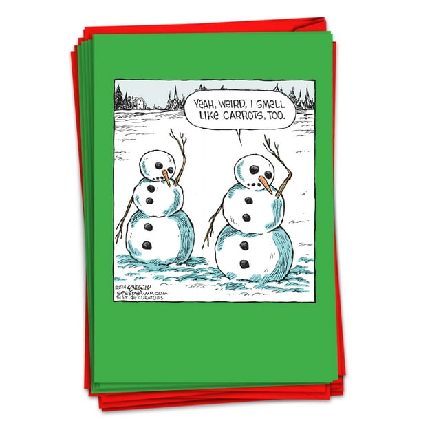12 Funny Merry Christmas Cards Bulk (1 Design, 12 Cards) - Carrot Smell  Happy Holiday Cards B2523HHG - Walmart.com