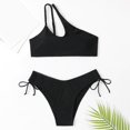 thumbnail image 2 of "Aayomet Bikinis For Women Bikini Sets for Woman Two Piece Swimsuits High Waisted Adjustable Straps Back Hook V Neck,Black M", 2 of 5