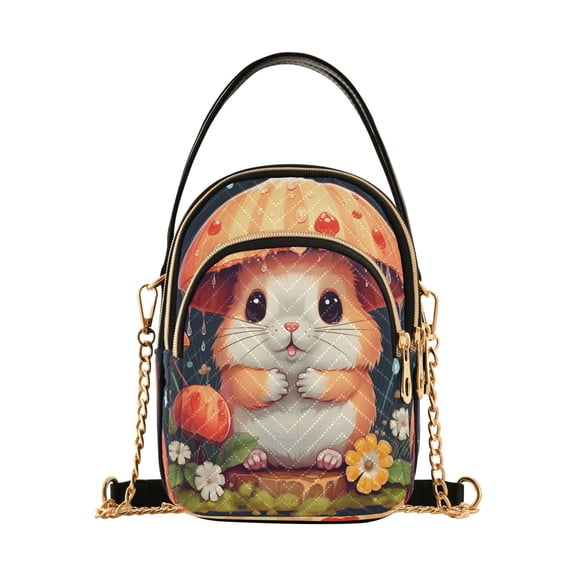 ALAZA Chain Crossbody Bags for Women Mouse and Mushrooms Shoulder Handbag Phone Purse
