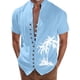 thumbnail image 1 of Camisas Vaqueras Para Hombre XXL Camisa de vacaciones en la playa Camisa de cuello con botones en los puños para hombre (Blue, M), 1 of 4
