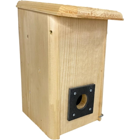 Small Winter Roost Bird House – Cold Weather Shelter with Slate  Guard & Internal Perches – Insulated Pine Roosting Box for Wrens, Chickadees, Titmice, Nuthatches & Bluebirds – USA Made