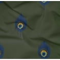 thumbnail image 4 of oneOone Organic Cotton Poplin Twill Fabric Peacock Feather Ikat Print Fabric BTY 42 Inch Wide, 4 of 4