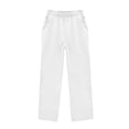 thumbnail image 5 of Resicozy Girls Sweatpants Wide Leg Elastic Waist Casual Sweat Pants with Pockets Baggy Athletic Pants for Kid Clothes 2-13 Years White 100, 5 of 6