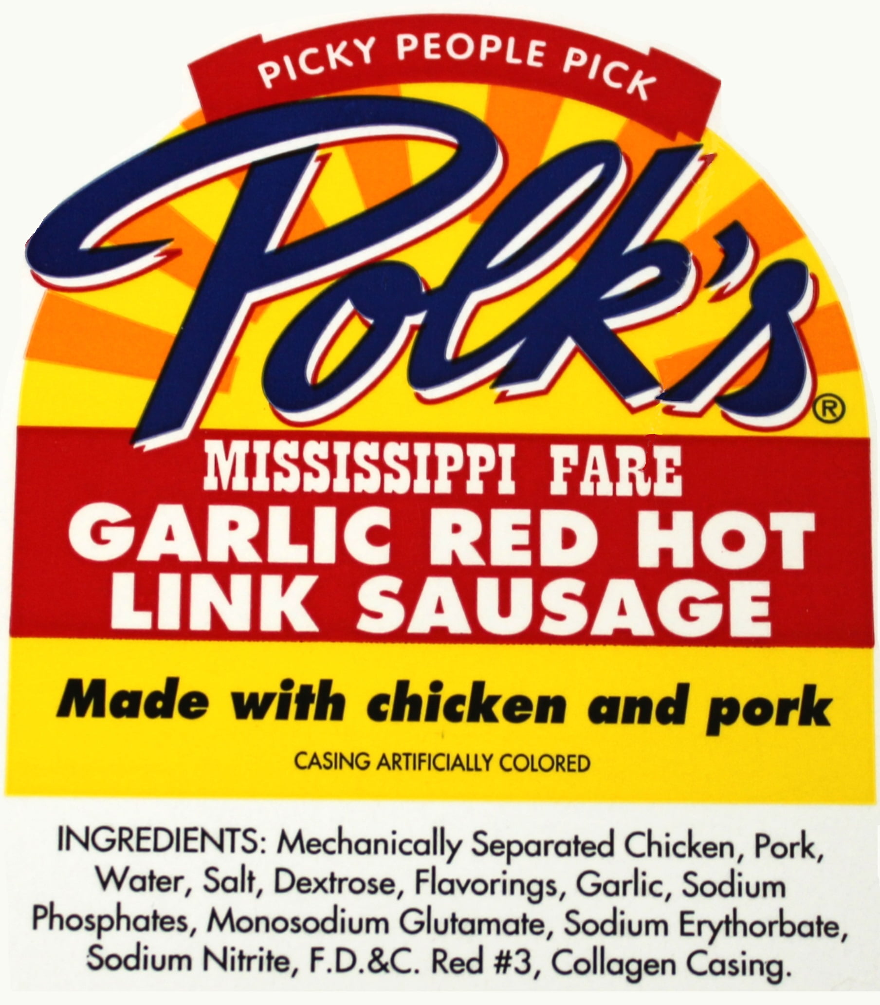 Polk's Mississippi Fare Garlic Red Hot Link Sausage, Fully Cooked, Keep Refrigerated, 24 oz