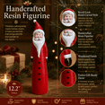 thumbnail image 2 of Christmas Santa Claus Figurine, Handcrafted Santa Figurines, Resin Santa Claus Statue, Christmas Decorations Ornament, Xmas Gifts for Holiday Party Home Office Desktop Decoration, Red, 2 of 6