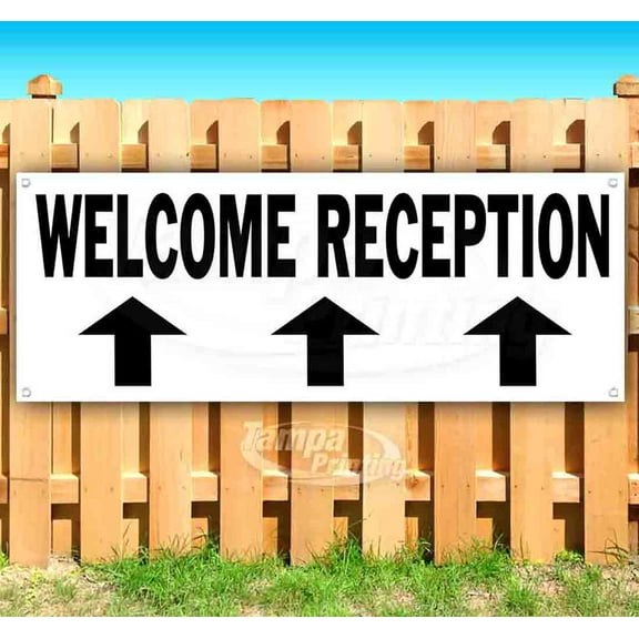 Welcome Reception 13 oz Vinyl Banner With Metal Grommets