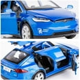 thumbnail image 4 of Modèle Réduit Tesla Model X 90D en Alliage 1:32 avec Jouet Son et Lumière (Bleu), 4 of 7