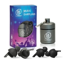 LYSIAN Reusable High-Fidelity Earplugs for Music and Noise Reduction, 2 Pairs, 23dB