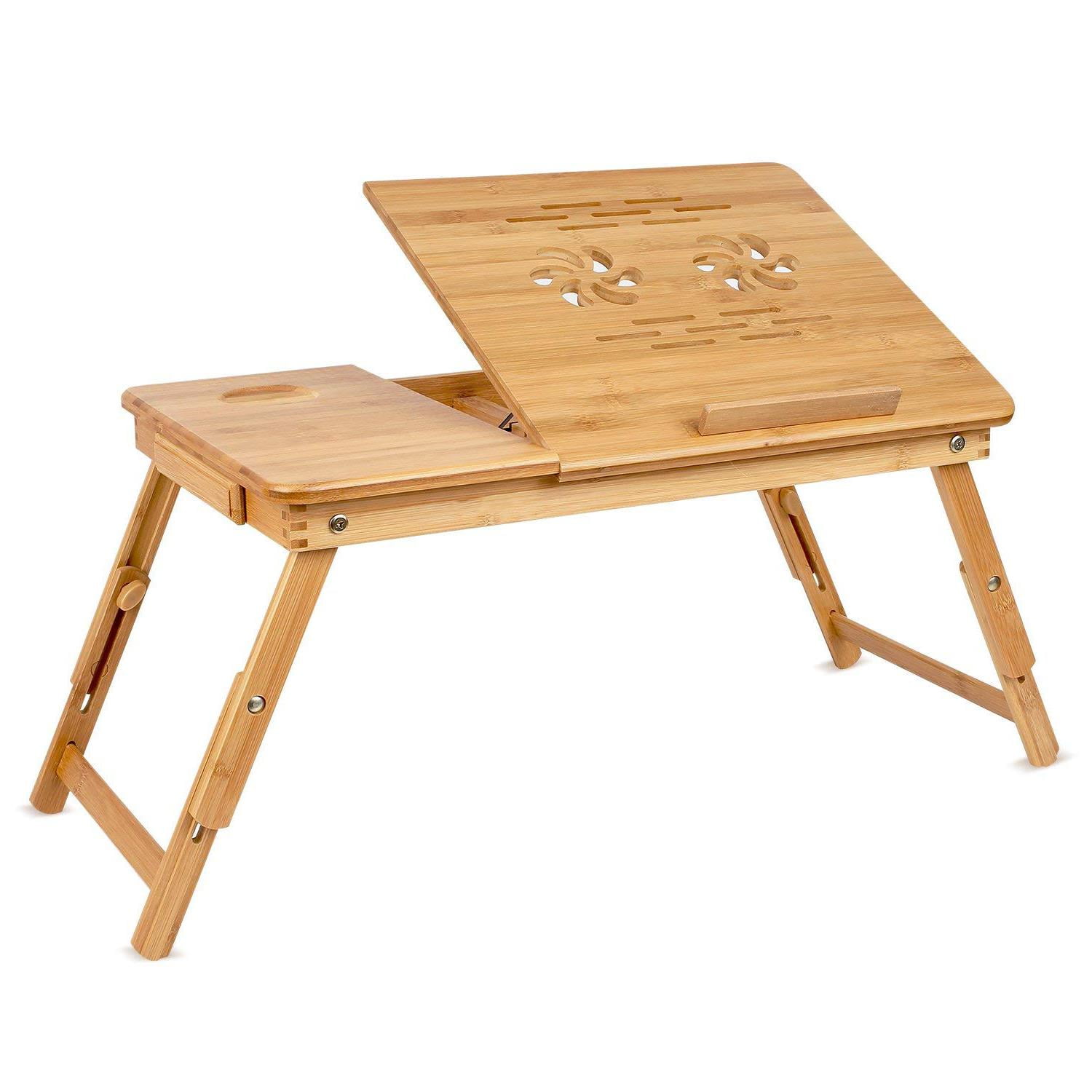SalonMore Bamboo Portable Laptop Notebook Computer Desk Bed Tray Stand