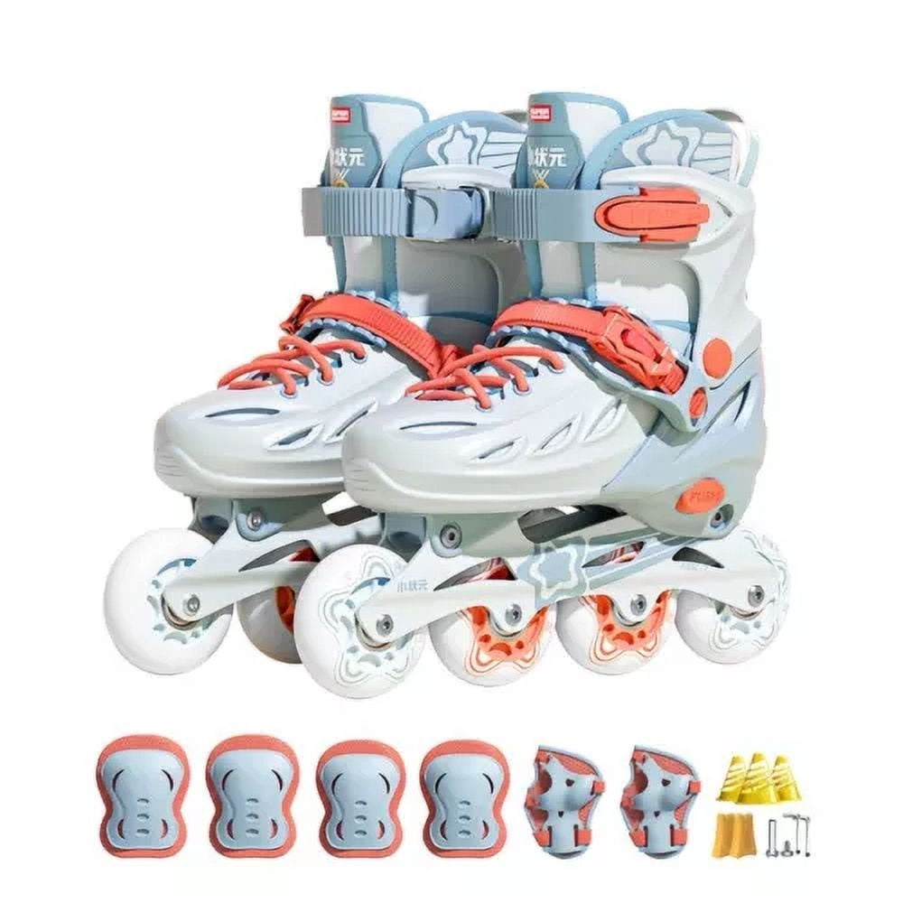 CJC Adjustable Inline Skates with Luminous Wheels for Boys and Girls Ages 4-12 Roller Skates for Kids Teens Beginners Indoor and Outdoor