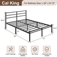 thumbnail image 2 of Roomdiary 14 inch California king Bed Frame Metal Platform with Headboard and Footboard Included, No Box Spring Required, Easy Assembly, Black, 2 of 9