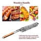thumbnail image 2 of Cesta de parrilla reutilizable de acero inoxidable, mango de madera para verduras, cestas para parrilla de barbacoa, verduras para barbacoa, soporte para carne, herramienta de malla Inevent HA009367-00B, 2 of 6