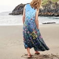 thumbnail image 5 of Mohiass 2024 Cotton Linen Sleeveless Plus Size Dresses for Women Tropical Casual Round Neck Sundress with Pockets Navy L, 5 of 7
