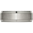 thumbnail image 3 of Titanium Brushed Center 8mm Double Step Ridged Edge Band (Size 7) Made In China tb161-7, 3 of 5