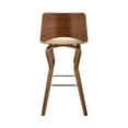 thumbnail image 6 of Gerty 26" Swivel Cream Faux Leather and Walnut Wood Bar Stool, 6 of 10