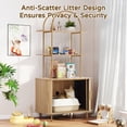 thumbnail image 3 of Wirrytor 63" Tall Cat Litter Box Enclosure with Sliding Doors, 3-Tier Hidden Litter Box Cabinet with Anti‑Tip Kit for Living Room, Natural Wood, 3 of 10