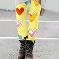 thumbnail image 5 of Feancey Prime Sales Heart Print High Waisted Leggings for Women Tummy Control Seamless Tights Valentine's Day Stretchy Skinny Workout Yoga Pants Yellow M, 5 of 8