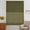 thumbnail image 3 of Olive Green Striped Sheer Curtains 108 Inches Extra Long, Vintage Stripes Ombre Light Filering Curtains, Privacy Drapes Simi Floor to Veiling Curtain for Living Room Bedroom Large Window Treatment, 3 of 8