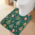 thumbnail image 2 of Yayeee Bath Rug for Bathroom Floor Non Slip Rectangle Fluffy Soft Absorbent Mat, 16"x24", Green Christmas Gingerbread, 2 of 7