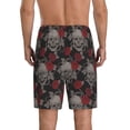 thumbnail image 3 of Daiia Skull and Red Roses Mens Woven Stretch Pajama Short,Short Pajama Pants-3X-Large, 3 of 9