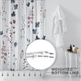 thumbnail image 3 of Ink Blue Floral Shower Curtain,Blue and Red Shower Curtains Sets for Bathroom,Modern Minimalist Art Bath Curtain,Waterproof Fabric with 12 Hooks 72x72 Inches, 3 of 5