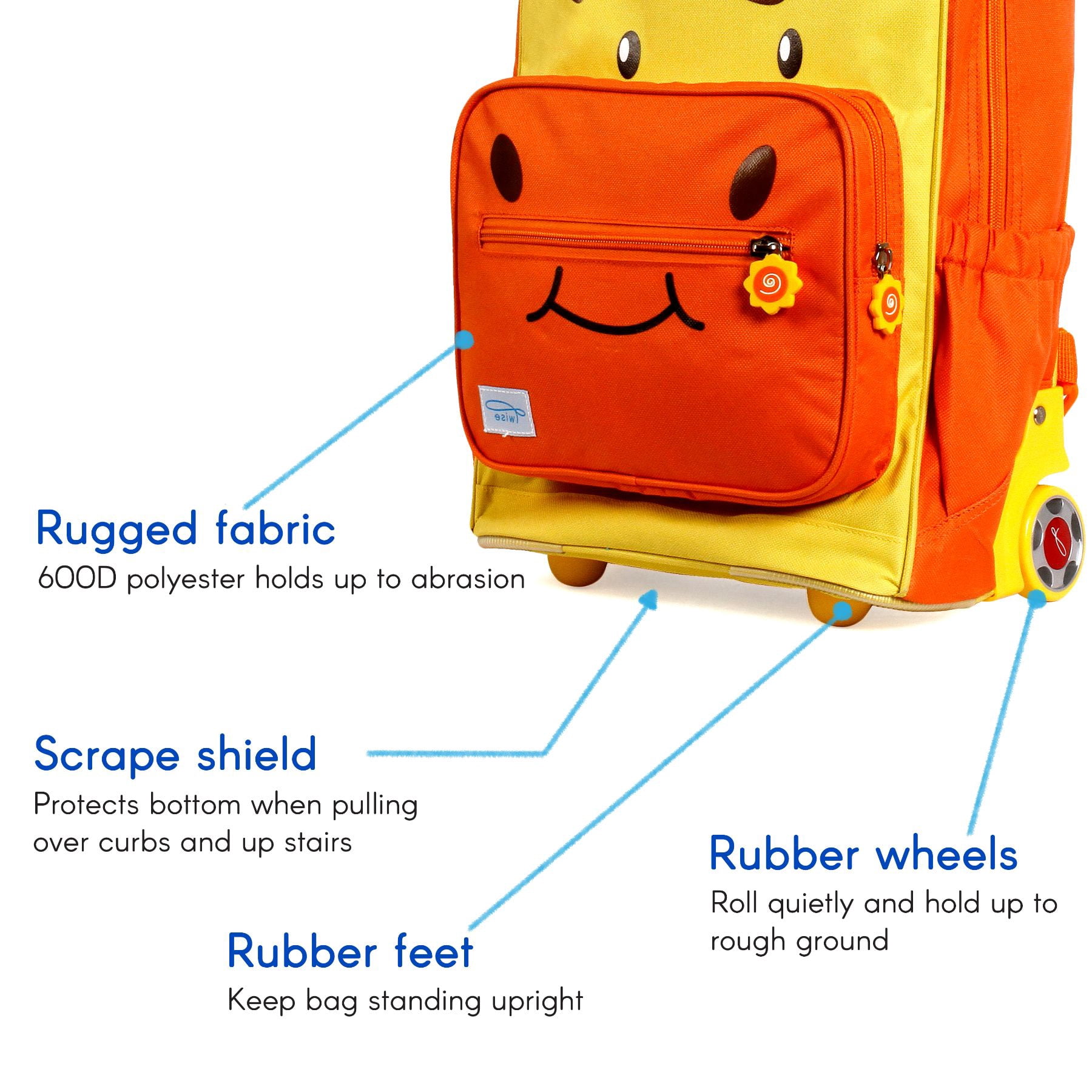 TWISE Twise Side-kick Rolling Backpack, Giraffe