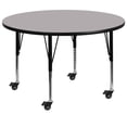 thumbnail image 1 of Bowery Hill Table d'Activité Mobile Ronde 26 Pouces x 42 Pouces en Gris, 1 of 2