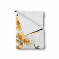 thumbnail image 2 of Fall Soft Flannel Fleece Throw Blanket, Branch Pale Autumn Leaves and Birds Natural Change in Season Summertime Print, Cozy Plush for Indoor and Outdoor Use, 50" x 60", Yellow Cream, by Ambesonne, 2 of 6