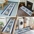 thumbnail image 5 of Navy Blue Christmas 2'x6' Runner Rugs for Hallway Kitchen Bedside Non Slip Washable, Poinsettia Xmas Ball Berry Winter Entryway Rug Runners with Rubber Backing, Long Carpet Runner for Laundry Room, 5 of 8