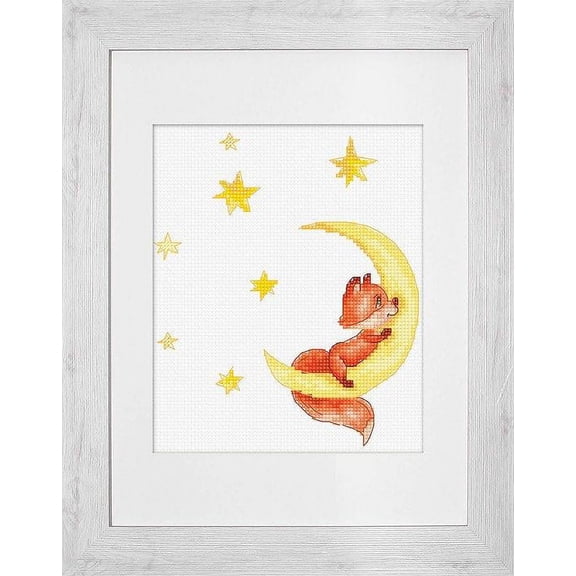 Counted Cross-Stitch Kit Fox 3 B1189L Red Yellow Canvas Cotton Needle By Luca-S Needlework Moon