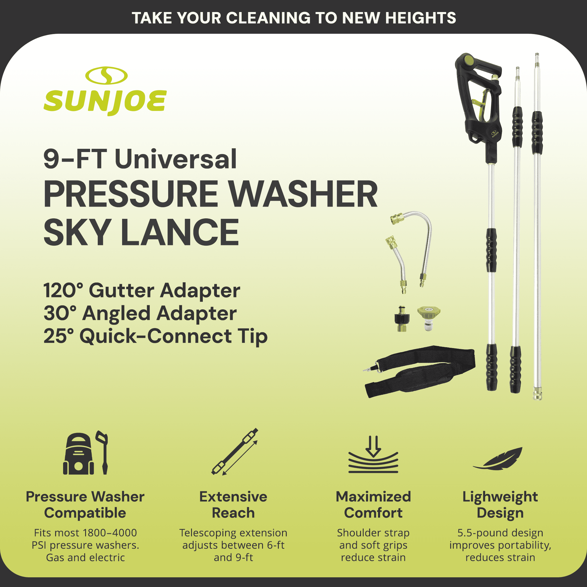 Sun Joe, Pressure Washer Sky Lance Extension Wand, SPX-SRL9, 9