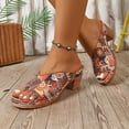 thumbnail image 3 of Pandaie Heeled Sandals for Women 2026 Fashion Open Toe Low Block Heels Mules Leather Slip on Dress Casual Pumps Summer Backless Clogs Red Size 6, 3 of 8