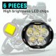 thumbnail image 1 of 2x2 Pack DC 9V-85V 6000K 6 LED Denteros De Motocicleta Lámpara Para Vehículos Todo Terreno Sunnimix Faro de luz de motocicleta, 1 of 8