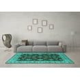 thumbnail image 3 of Ahgly Company Indoor Rectangle Oriental Turquoise Blue Industrial Area Rugs, 2' x 4', 3 of 4