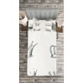 thumbnail image 3 of Ambesonne Grey Quilted Bedspread Set 2 Pcs, Various Antique Crowns, Twin Size, Pale Green and White, 3 of 3
