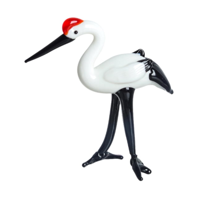 Estatua de grulla Figura de grulla Animales Estatua Artesanías Figuras de grulla de pie Figuras de aves Cabeza abajo