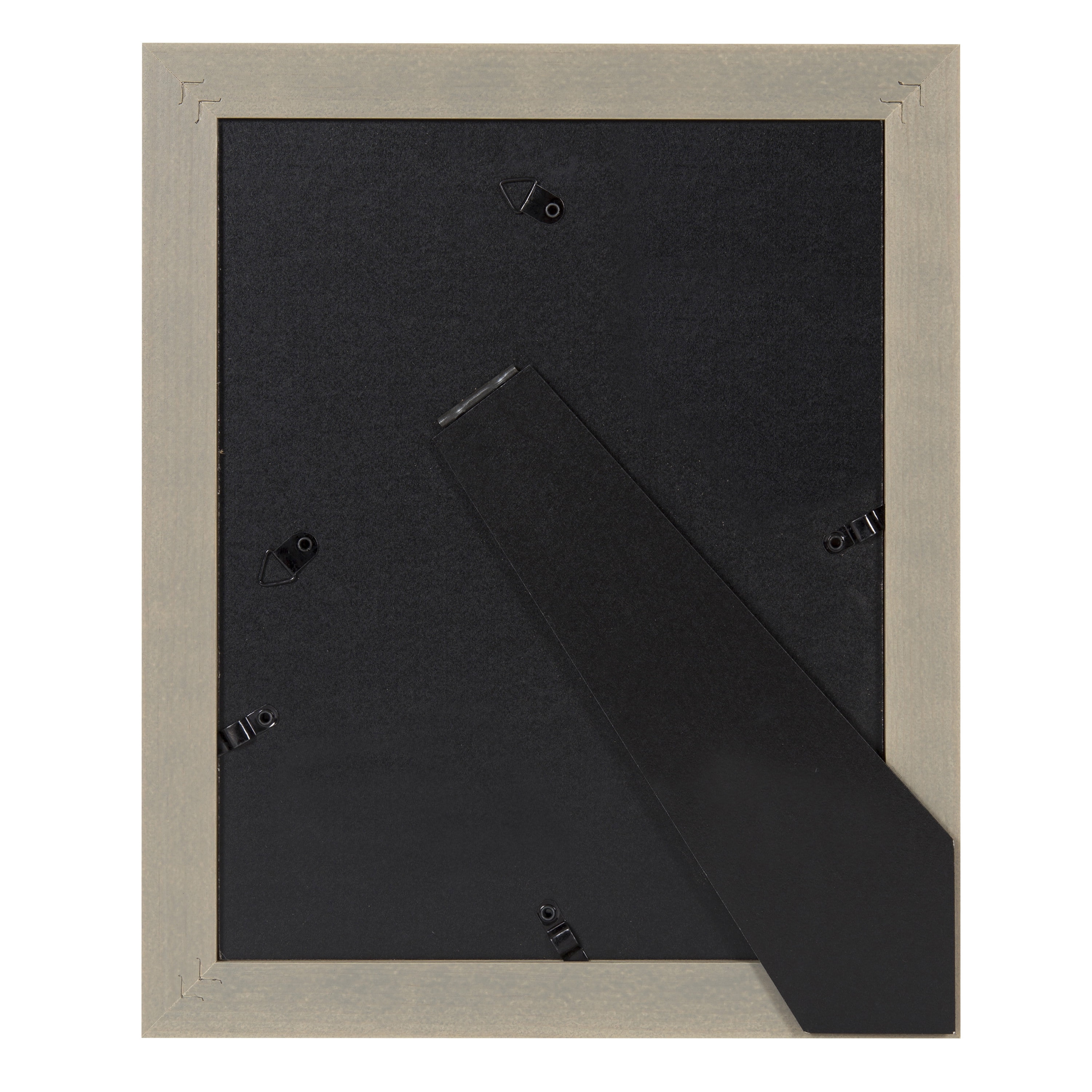 DesignOvation Kieva Solid Wood Picture Frame, Gray 8x10, Pack of 6